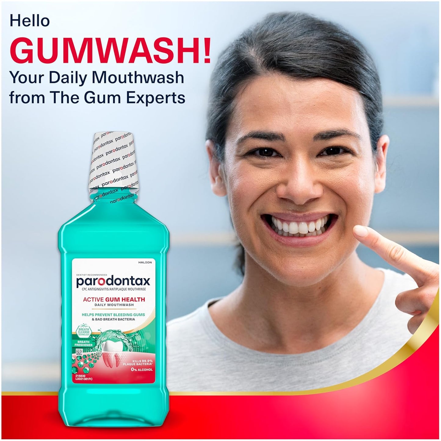 Parodontax Active Gum Health Mouthwash, Antiplaque and Antigingivitis Gum Mouthwash, Clear Mint, 16.9 Fl Oz x 3