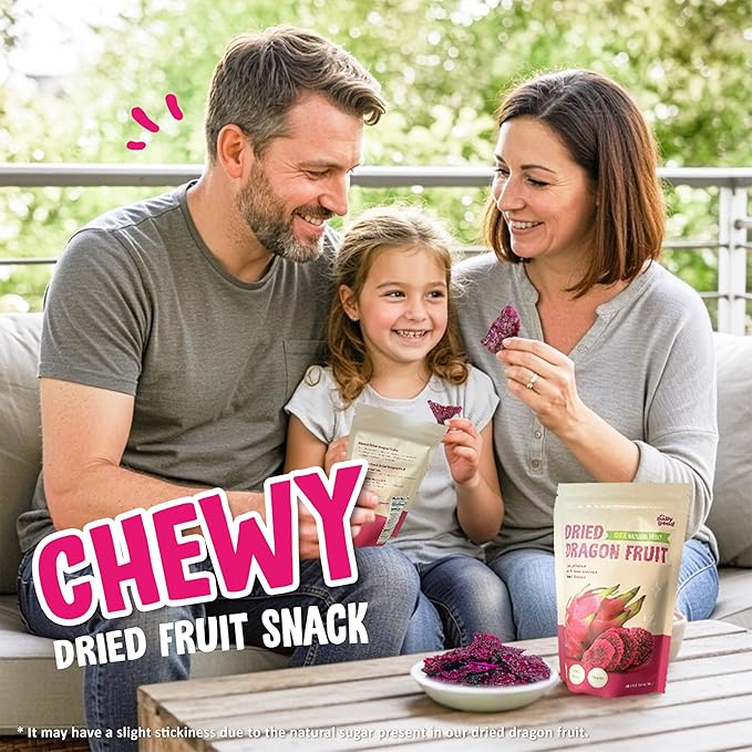 The Daily Good Soft-Dried Dragon Fruit Slices | All Natural Superfood Snacks for Adults & Kids | Healthy, Soft and Chewy | No Sugar Added or Preservatives, Gluten Free, Vegan (1.41 oz, Pack of 1)