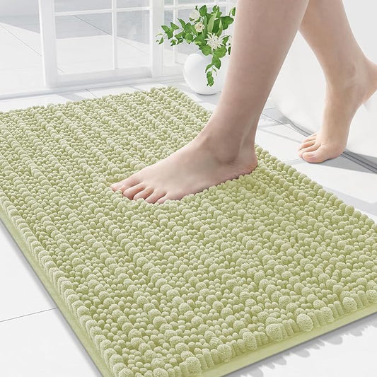 Arotive Luxury Chenille Bathroom Rug Mat, Extra Soft Thick Absorbent Shaggy Bath Rugs, Non-Slip Machine Wash Dry, Plush Bath Mats for Bathroom, Shower and Tub, 30x20, Vanilla