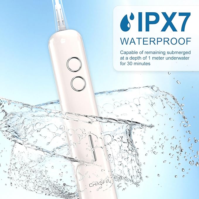 Electric Toothbrush Wave Oscillation & Vibration Sonic Tooth Brush for Adults BASS-Brushing Technique Travel Rechargeable Toothbrushes 4 Soft Bristle Replace Heads IPX7 Gifts for Men Women White