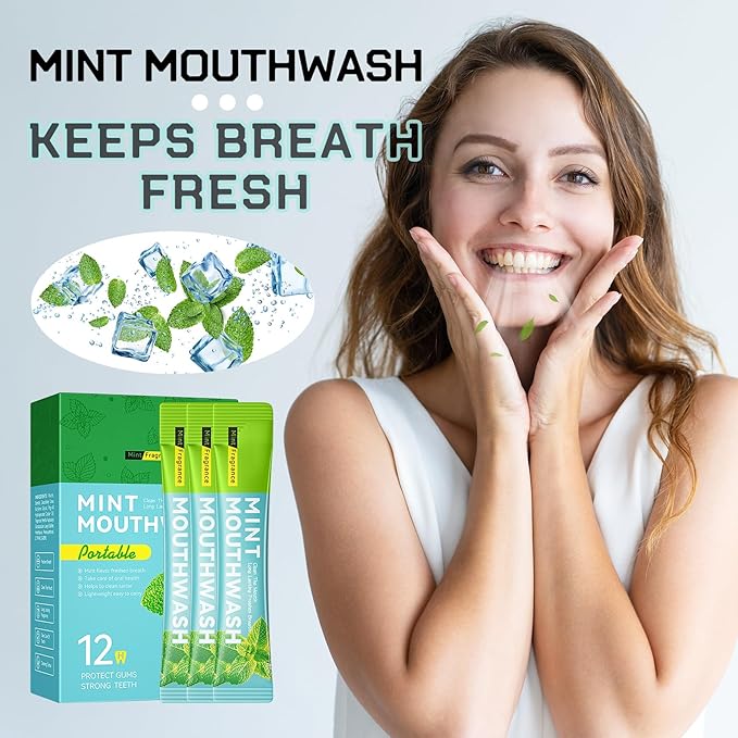 Travel Mouthwash,Mini Travel Size Mouthwash for Fresh Breath,Refreshing Mint Flavor Travel Mouth Wash for Individual Packet Design