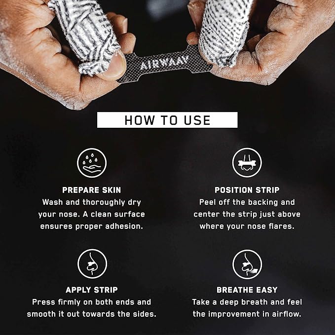 AIRWAAV Nasal Strips (90 Ct) - Nose Strips to Boost Oxygen Intake, Reduce Snoring, Improve Sleep Quality and Recovery - Extra Strength Snoring Solution - Breathe Better in Every Moment (Large)