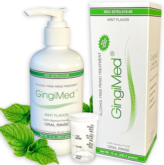 Mint Flavored .63% stannous Fluoride Dental Rinse, 10 Ounce Bottle. Indicated for Patients with Tooth Decay, Sensitivity, or gingival Bleeding.