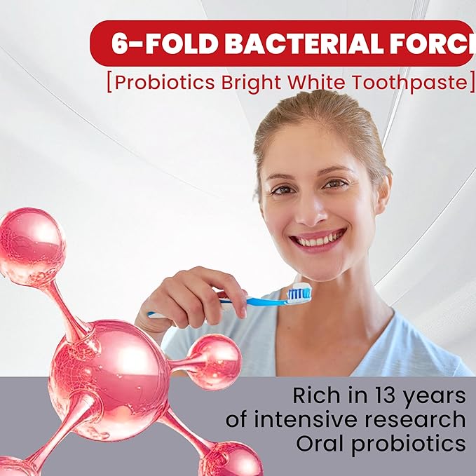 SP-6 Probiotic Whitening Toothpaste – Advanced Formula with 6 Probiotics for Brighter Teeth & Healthier Gums, Enamel-Friendly, Fresh Peppermint, Long-Lasting Clean
