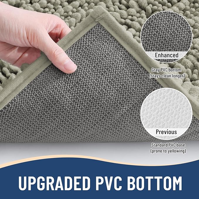 Arotive Luxury Chenille Bathroom Rug Mat, Extra Soft Thick Absorbent Shaggy Bath Rugs, Non-Slip Machine Wash Dry, Plush Bath Mats for Bathroom, Shower and Tub, 24x16, Warm Taupe