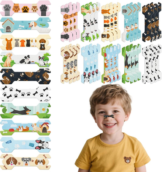 30 Pack Small Size Kids Nasal Strip, Cartoon Pattern 1.73*0.55" Extra Strength Kids Nose Strips for Breathing, Kid Nasal Congestion Relief Nasal Tape, Breathe Snoring Strips Sleep Tape for Children