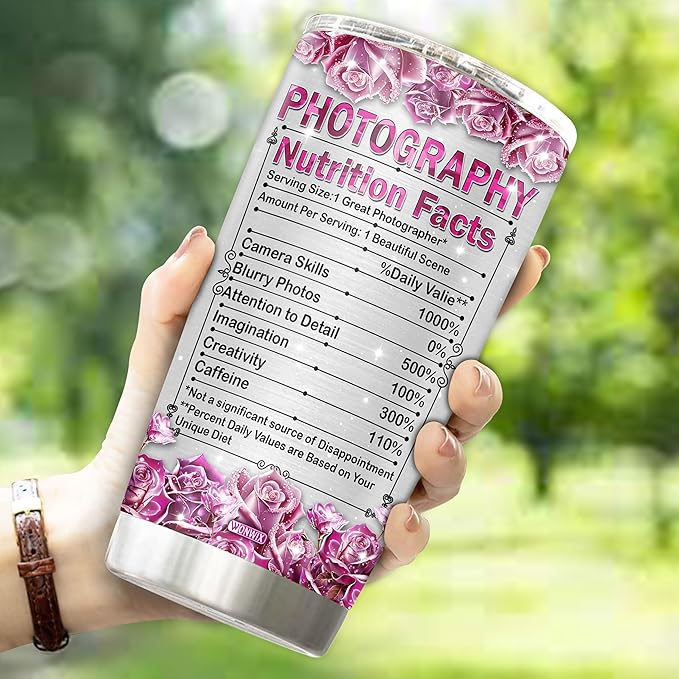 Personalized Gifts For Photographer Women Photography Coffee Mug Travel Cup Tumbler Gift For Wife Daughter Mom 20oz Insulated Stainless Steel With Lid Christmas Birthday Mothers Day Valentine