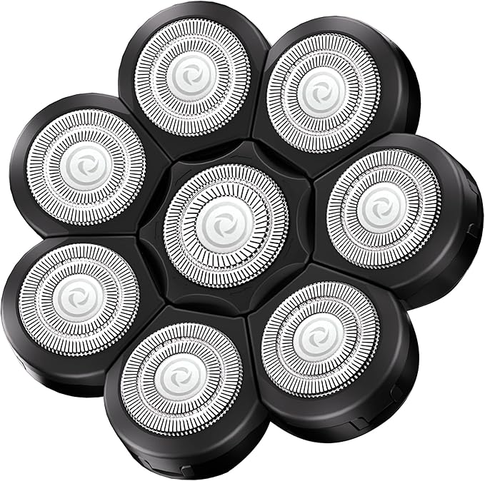 Universal Replacement Heads for Blade,Replacement Blades Compatible with Most Major Head Shaver Brands, Easy-to-Install Electric Razor Shaver Heads for Bald Men. (8 Black)