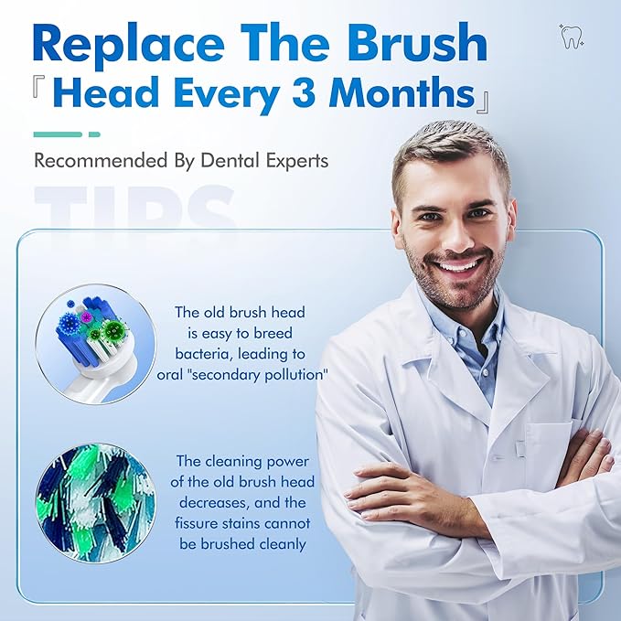 Replacement Toothbrush Heads Compatible with Oral B Braun, 4 Pcs Professional Precision Clean for Oral-b 7000, Clean, Oral B Pro 1000, 9600, 500, 3000, 8000
