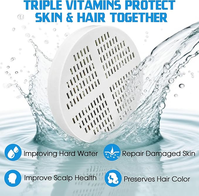 xcivi Vitamin C + E + A Shower Filter Replacement Cartridge for Aquahomegroup Shower Head, Shower Head Filter Supports Healthier Skin, Hair & Nails - 3 Packs
