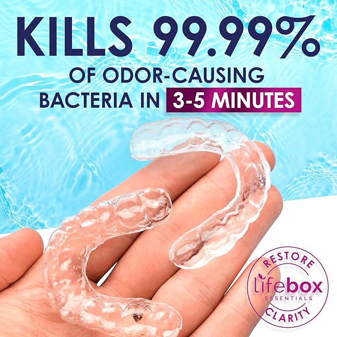 Retainer Cleaner Tablets - 36 Denture Cleaning Tablets & Aligner Cleaner - Removes Odors & Stains – For Aligners, Retainers, Dentures, Night Guards - Mint Flavor