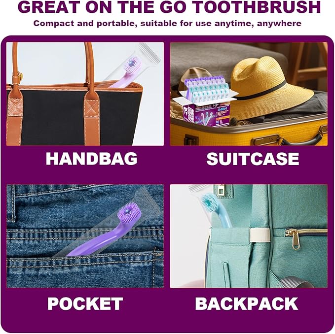 EchoRid Mini Disposable Toothbrush, Pre-Pasted Toothbrushes with Toothpaste and Toothpick for Travel - Fluoride Free, No Rinsing Needed, Mint Flavor, Fresh Breath Anywhere Anytime - 16 Ct
