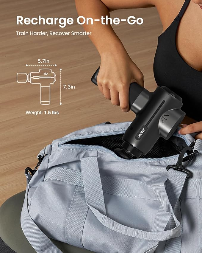 RENPHO Massage Gun with Heat and Cold, FSA Eligible HSA, Valentines Birthday Gifts for Women Men, Portable Percussion Muscle Deep Tissue Massager for Back and Neck, Handheld Massager with Carry Case