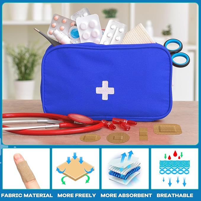 Geiserailie 200 Pcs Adhesive Small Spot Bandages Bulk Fabric Oval Flexible Adhesive Nose Face Bandages with Non Stick Pad Round Oval Square Strip for Skin Wound Care