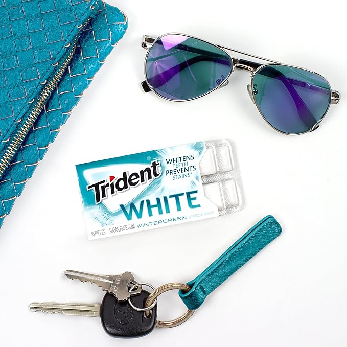 Trident White Wintergreen Sugar-Free Chewing Gum, 9 Packs of 16 Pieces (144 Total Pieces)