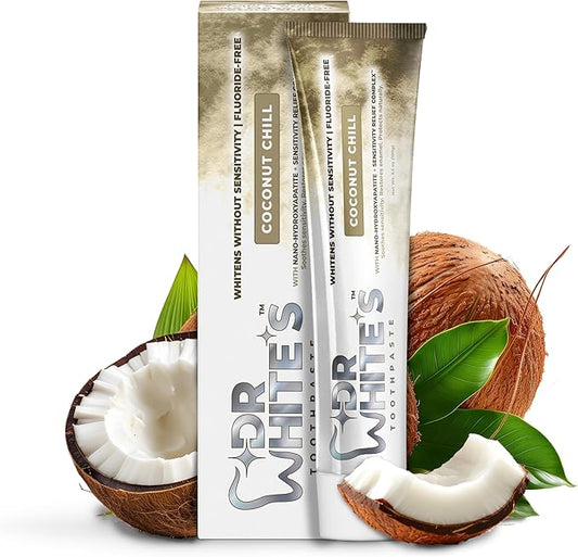 Dr. White’s Fruit by Design™ Line — Coconut Chill Fluoride-Free Nano-Hydroxyapatite Toothpaste, 3.5 oz | Mint-Free | Dentist-Formulated | Enamel-Identical Mineral Care