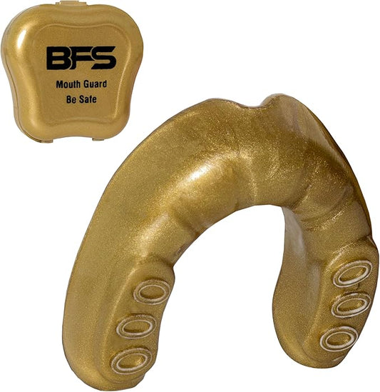 Sports Mouth Guard for Kids,Youth,Boys,Girls,Child Teen Mouthguard with Case (BPA Free) for Boxing, Martial Arts,MMA Karate,Lacrosse,Football,Soccer and All Contact Sports (Golden)