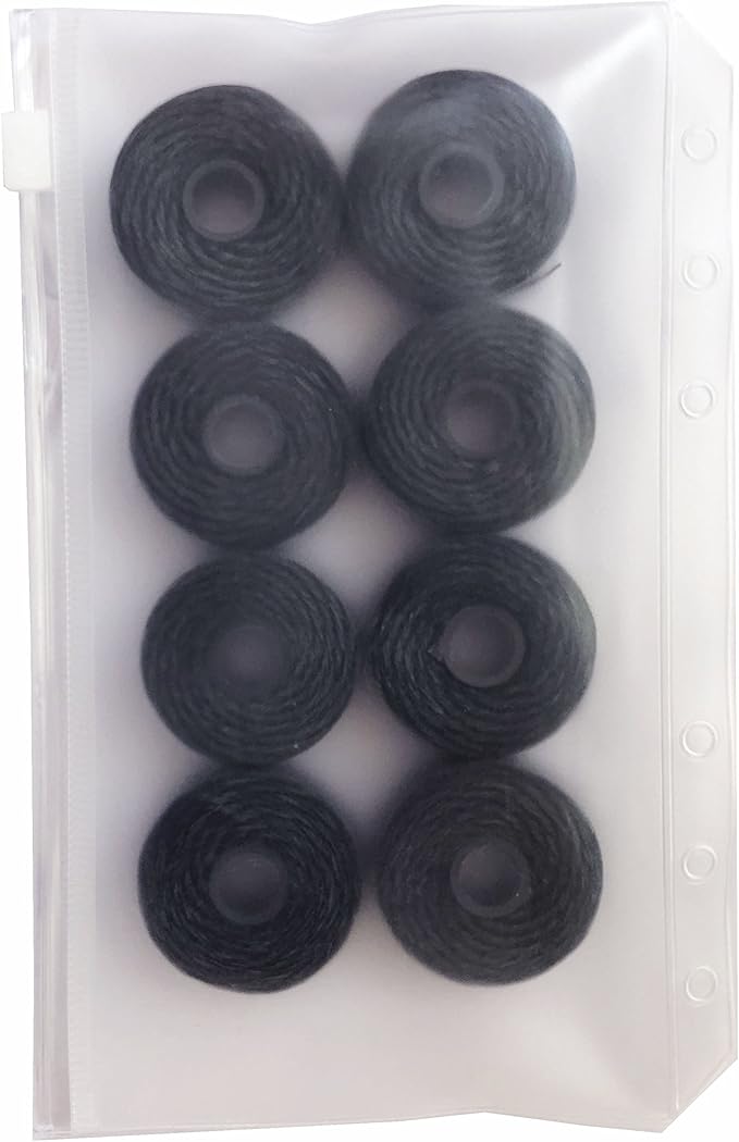 8Pcs/Pack Bamboo Charcoal Dental Flosser Mint Flavor Dental Floss Built-in Spool Flat Wire Replacement Core Dental Floss 50M Each(Comes with a Box for Easy Carrying) (Black)