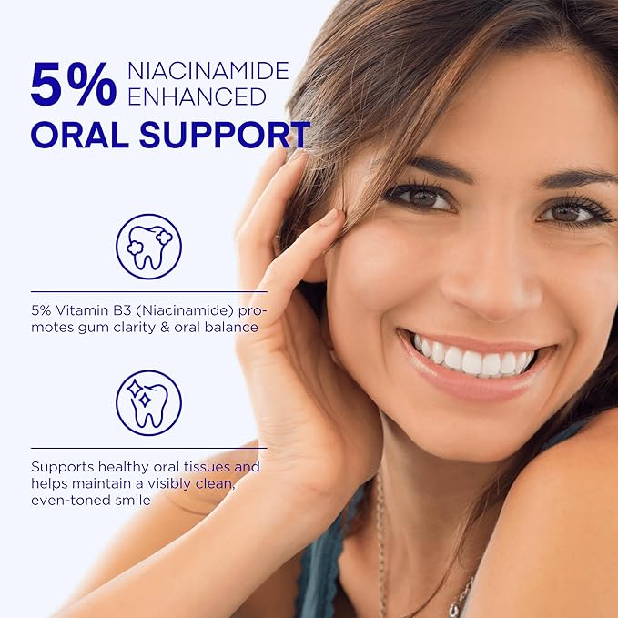 PearlSmile Niacinamide Hydroxyapatite Whitening Toothpaste – 10% Nano Hydroxyapatite + 5% Niacinamide – Strengthens Enamel, Remineralizes, Brightens Teeth – Fluoride-Free, Travel Size, 4.2oz