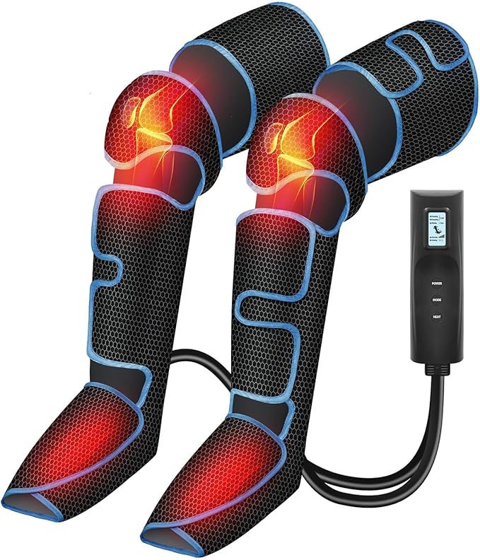 Leg Massager with Heat, FSA Eligible HSA Air Compression Leg Massager for Blood Circulation and Pain Relief,Muscle Fatigue,Cramps,Swelling and Edema