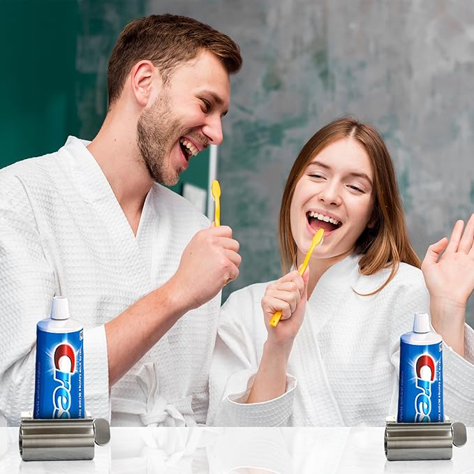 The Original Toothpaste Squeezer Tube Roller Stainless Steel 2 Pieces Tube Squeezer Rollers, Saves Toothpaste, Creams, Puts an end to Waste - Simple and Practical (Silver) 2.4 inch Wide