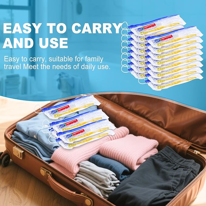 30 pcs Disposable Toothbrushes with Toothpaste and Floss Set,Yellow Individually Wrapped Bulk Single Use Toothbrush Floss Cover Travel Toothbrushes Kit with Zip Bag for Homeless,Hotel,Guest