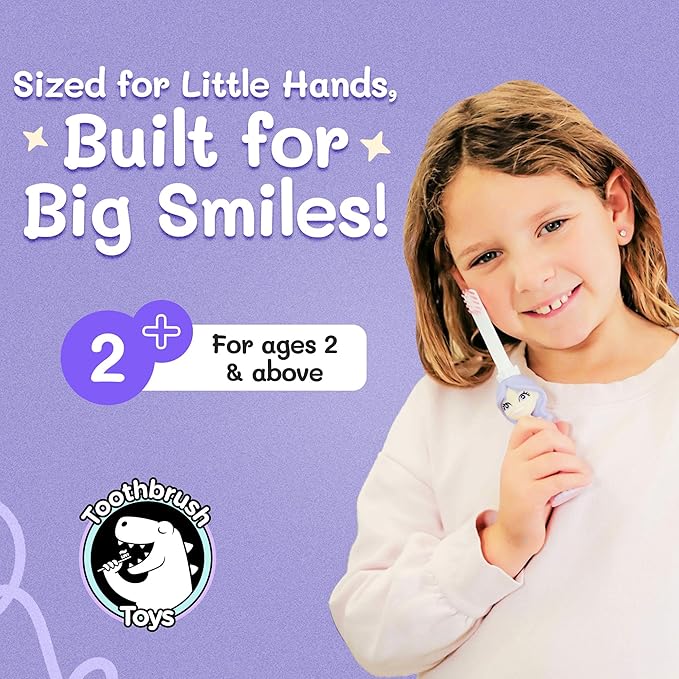 Kids Soft Bristle Princess Toothbrush for Ages 2+, Gentle and Cute Toothbrush for Children with Replaceable Brush Head, Ergonomic Handle Kids Brush for Teeth Care Ideal for Toddlers, Princess Design