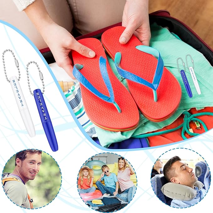 4 Pieces Travel Dental Tooth Picks Mini Metal Toothpick Holder Reusable Portable Toothpick Holder Pocket Tooth Dental Tool Set Remove Plaque Toothpicks for Teeth Cleaning with Keychain