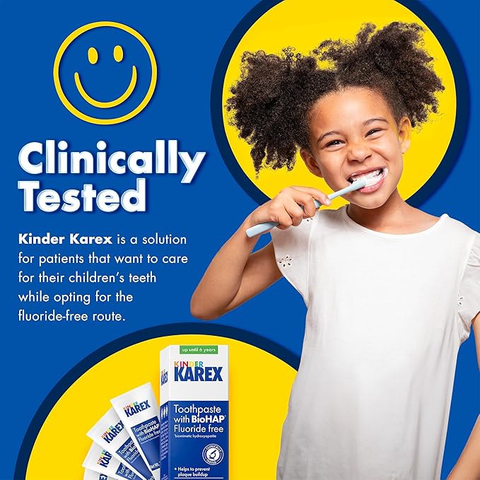 Kinder Karex Hydroxyapatite Kids Toddler Toothpaste 2.3 Ounce (Pack of 6), Fluoride Free