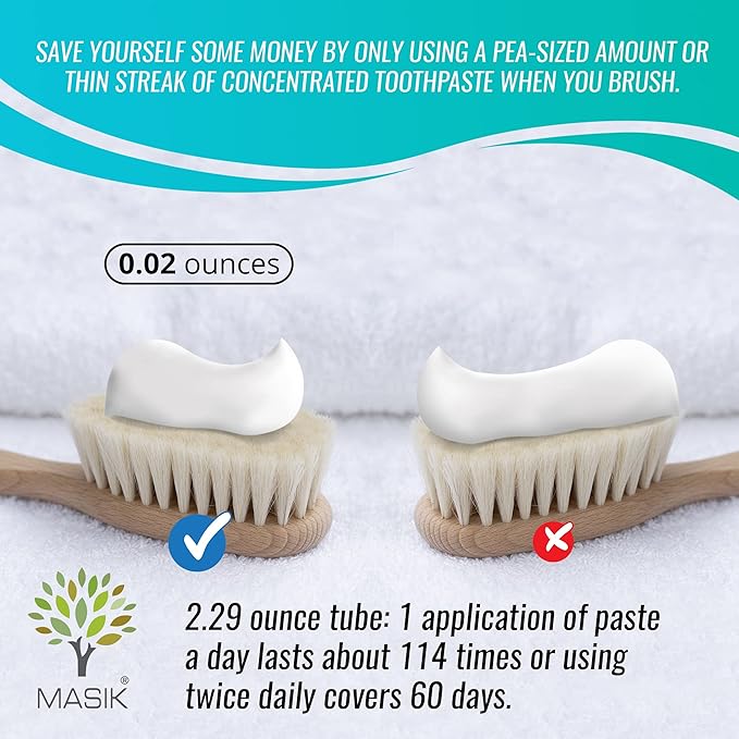 Masik Lemon Grass Natural Toothpaste is formulated for Sensitive Teeth. SLS-Free and Non-Fluoride with Dead Sea Salt to Gently Clean and Whiten Your Smile While Refreshing Your Breath - Pack of 3