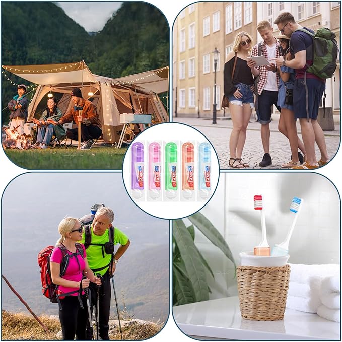 Traveling Toothbrush and Toothpaste 3gram,Disposable Toothbrushes Mini Toothbrush With Toothbrush Cover,Bulk Toothbrush And Toothpaste,Folding Toothbrushes Camping Toothbrush For Camping,Hiking (20)