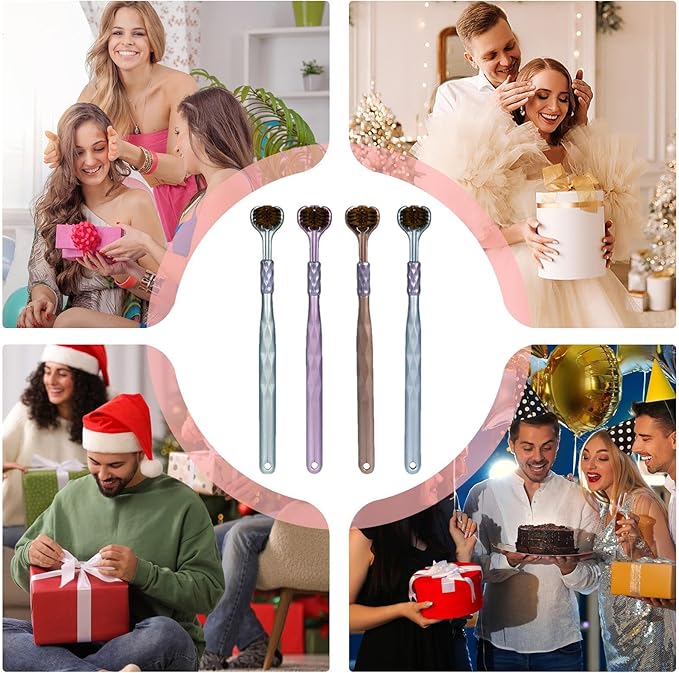 Three Headed Toothbrush – 18.5cm PP Soft Bristle 4pcs, Cleaning Tool, Care Aid | Perfect for Home Bathroom Use, Child Friendly Brushing, Adult Hygiene Routine, Travel Kit Packing, Family
