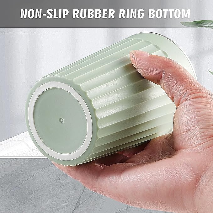 Toothbrush Holder for Bathroom-12oz Unbreakable Stainless Steel Bathroom Cup,Easy to Clean Toothbrush Cup, Reusable Bathroom Tumbler Cups for Home/School/Office(3" x 4.5" Green)