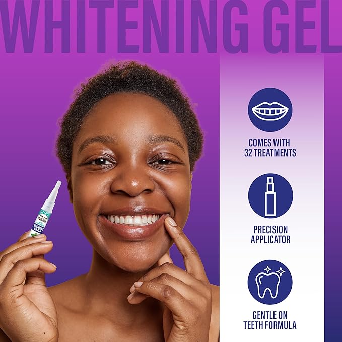 GuruNanda Premium Teeth Whitening Kit with Wired LED Light & Whitening Pen, Works with iPhone & Android, Helps Remove Surface Stains from Coffee, Food, Soda