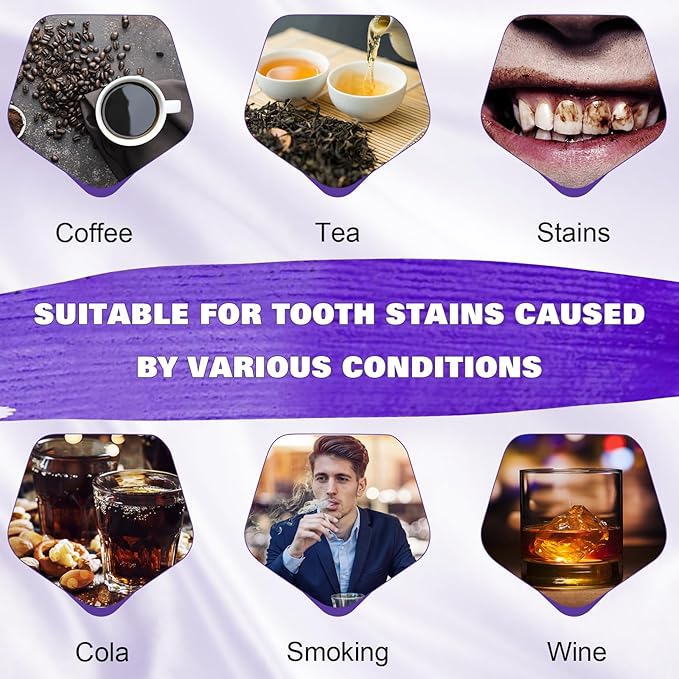Purple Toothpaste for Teeth Whitening, Teeth Whitening Toothpaste, Tooth Stain Removal, Tooth Stain Removal Colour Corrector - 1 Fl Oz (Pack of 1)