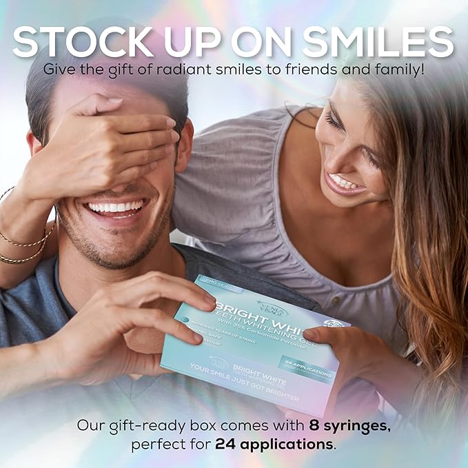 Venus Visage Teeth Whitening Gel Refill Kit Syringes (8 Pack) - 35% Carbamide Peroxide Teeth Whitener - No Sensitivity Teeth Whitening Gel for Trays - Teeth Whitening Kit Syringes for Brighter Smile