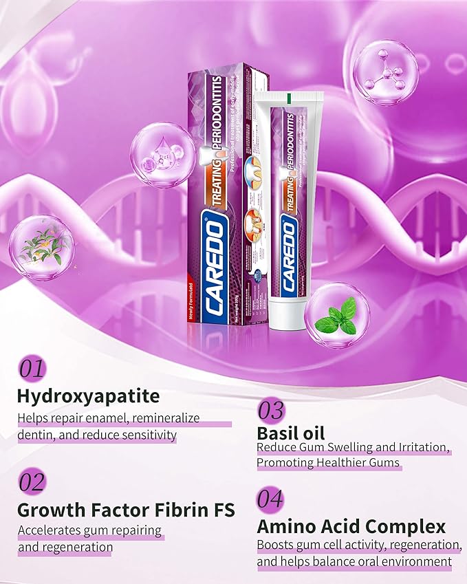Gum Toothpaste for Periodontitis, Gum Repair for Receding Gums, Gum Disease & Gingivitis Treatment, Periodontal Disease Treatment for Gum Health, Gum Disease Repair Bad Breath Toothpaste 2 Pack
