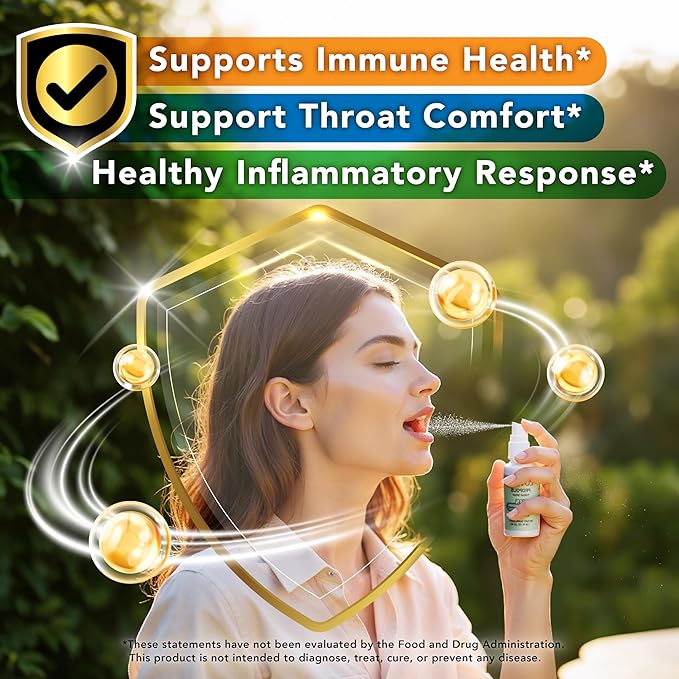Lovita Bee Propolis Throat Spray, 18% Bioflavonoids, Alcohol-Free, Immune Support, Throat Soothing, Antioxidant, Gentle Taste, 1 Fl Oz (Pack of 3)