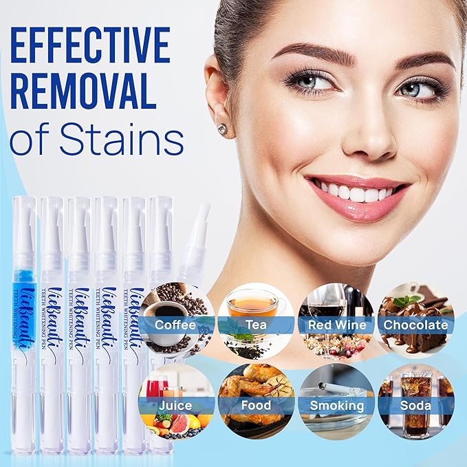 Teeth Whitening Pen Gel Kit: 35% Carbamide Peroxide Gel for Stain Removal - No Sensitivity with Remineralizing Pen for a Brighter Whiter Smile Mild Mint (7 Pack)