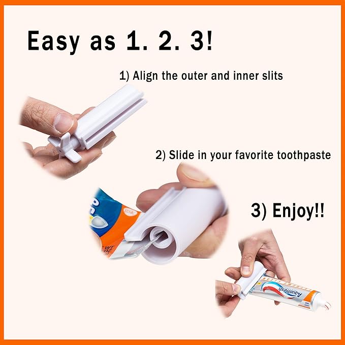 Toothpaste Squeezer (2-Pack) Tube Roller Winder Economical, Saves Toothpaste, Creams, Paint & More – Puts an end to Waste - Simple and Practical for Every Home
