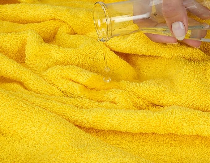 American Soft Linen Luxury Hand Towels for Bathroom, 600 GSM 100% Cotton Turkish 4 Piece Hand Towel Set, 600 GSM Hand Face Towels for Kitchen, Yellow Hand Towels