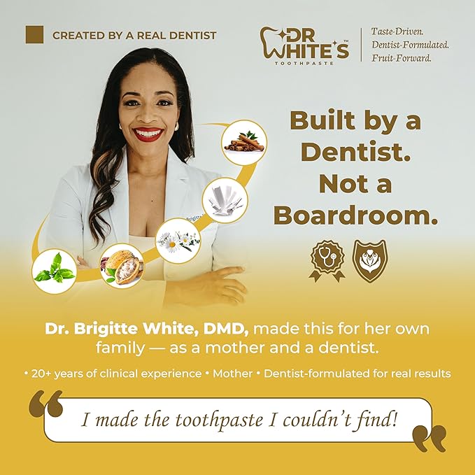 Dr. White’s Signature Flavor Trio — Bright Smile | Fluoride-Free Nano-Hydroxyapatite Toothpaste Set, 3 × 3.5 oz | Mint-Free | Dentist-Formulated | Enamel-Identical Mineral Care