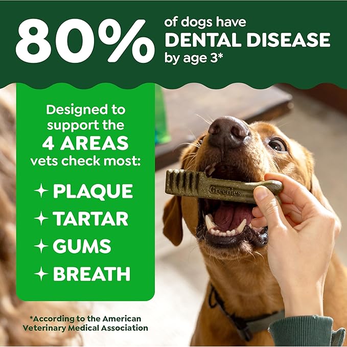 Greenies Veterinarian-Recommended Adult Natural Dental Dog Treats Regular Size, Original Flavor, 6 oz. Pack, 6 Count