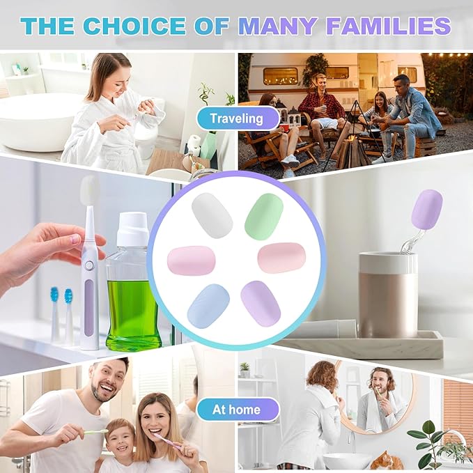 6 Packs Silicone Toothbrush Covers, Caps for Electric & Manual Toothbrush Heads