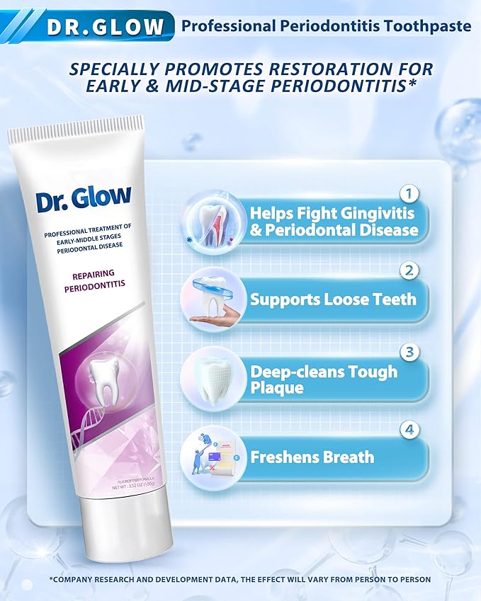 Gum Disease Treatment Toothpaste for Early & Mid Periodontitis, Gingivitis Treatment Gum Repair for Receding Gums, Periodontal Disease Treatment Hydroxyapatite Toothpaste Fluoride Free 3.52OZ