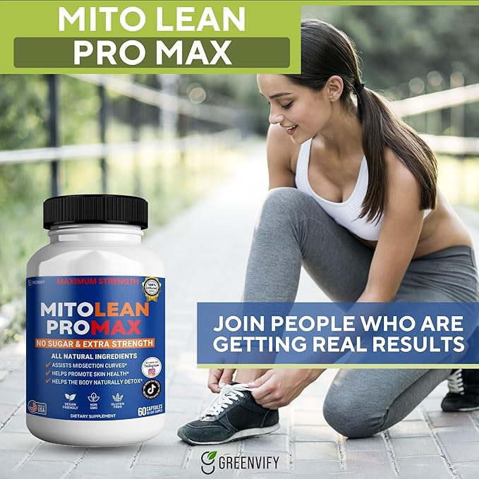 MitoLean ProMax Maximum Strength Supplement, 60 Capsules, All Natural Ingredients, Sugar Free, Vegan, Gluten Free, Made in USA (3)