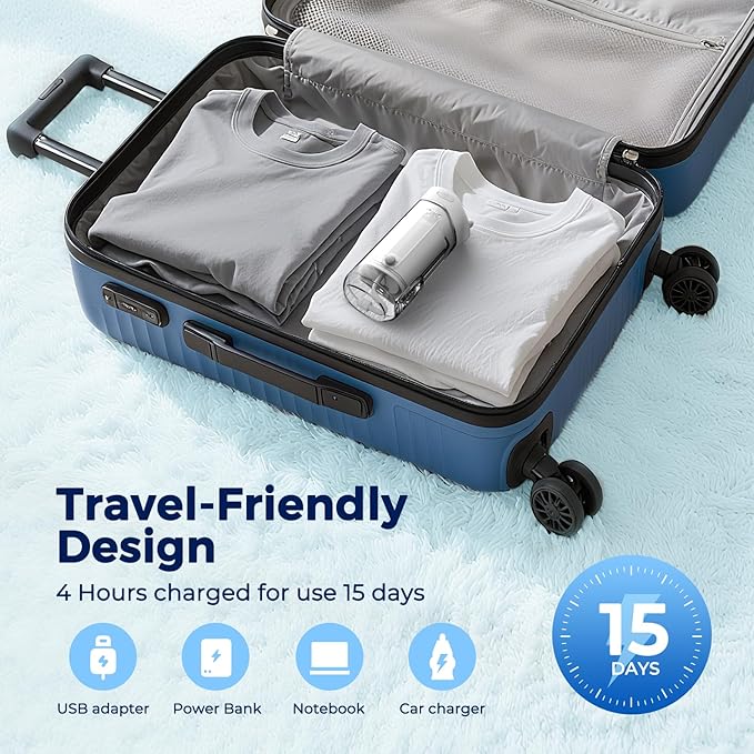Portable Water Flosser for Teeth Travel – FOMIS Mini Water Flosser with 5 Mode, 5 Nozzles, 180ML Collapsible Tank, Smart Timer, IPX7 Waterproof Cordless Oral Irrigator for Brace & Sensitive (White)
