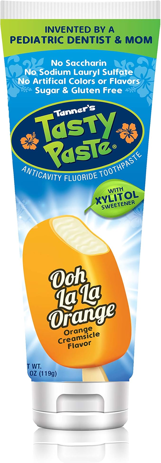 Tanner's Tasty Paste Ooh La La Orange - Anticavity Fluoride Children’s Toothpaste/Great Tasting, Safe, and Effective Vanilla Flavored Toothpaste for Kids (4.2 oz.)
