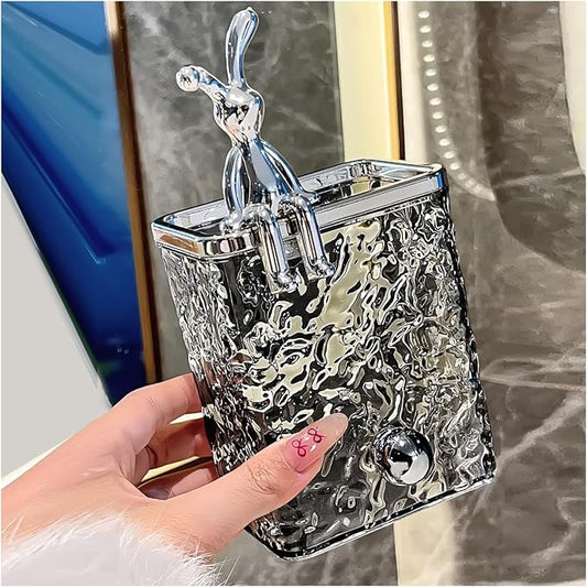 Wall Mount Tooth Brush Holder for Bathroom，Crystal Toothbrush Holder Set，Hanging Clear Bathroom Organizers Storage