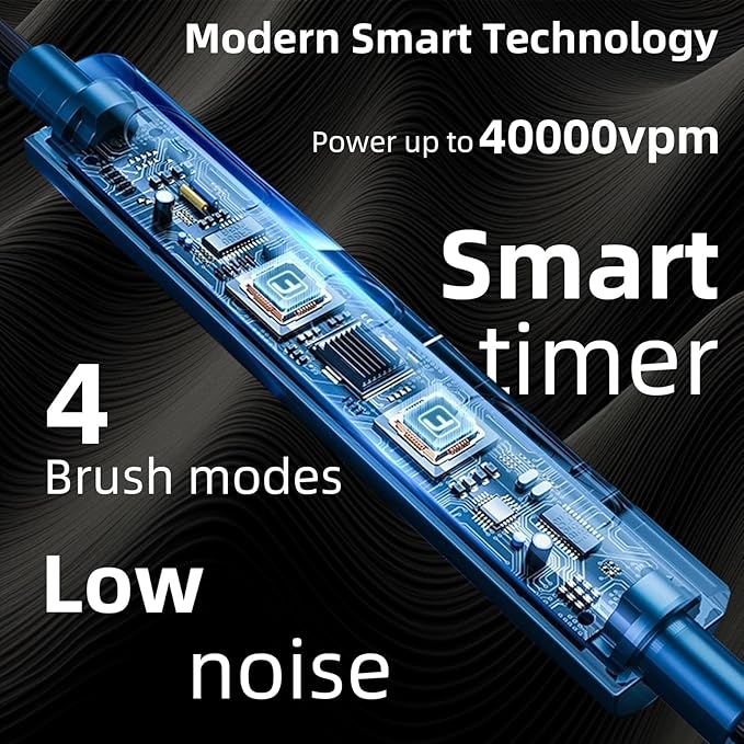 Ultrasonic U-Shaped Toothbrush for Adults, Electric Toothbrush for Teeth Whitening, Automatic 360-degree with Waterproof IPX7, 4 Modes for Cleaning(White)
